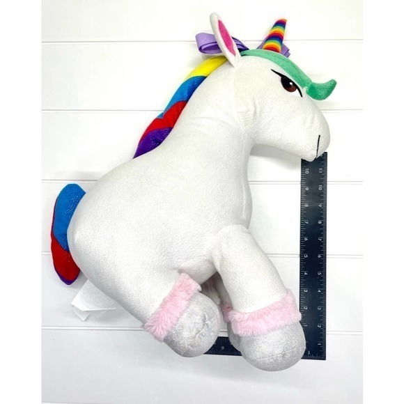 JoJo Siwa Plush White Rainbow Unicorn 23" Large Stuffed Horse Toy - Picture 5 of 5